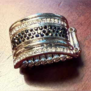 PAPARAZZI Elegant Silver & Black Wide Stretch Ring